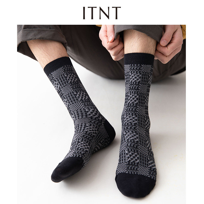 潮牌男ins潮春秋季纯棉防臭中筒袜 ITNT短袜/打底袜/丝袜/美腿袜