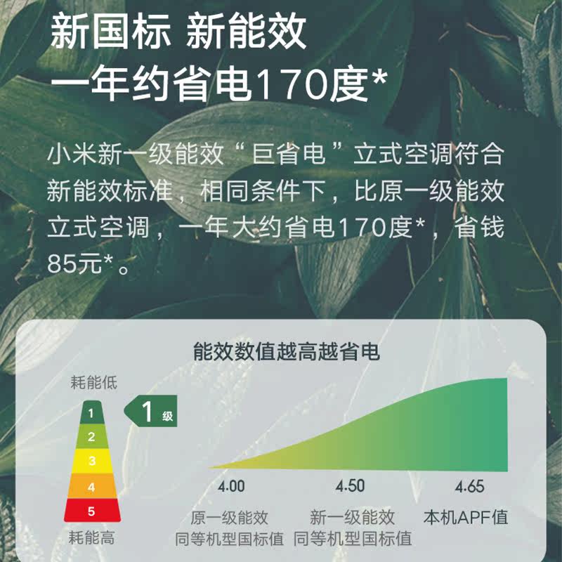 小米巨省电2匹一级能效变频柜机 小米景雾空调