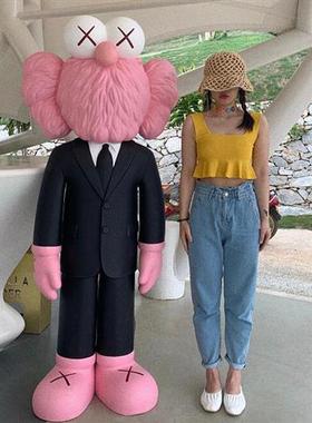 网红大摆件芝麻街公仔玻璃钢雕塑户外商场店铺客厅装饰落地