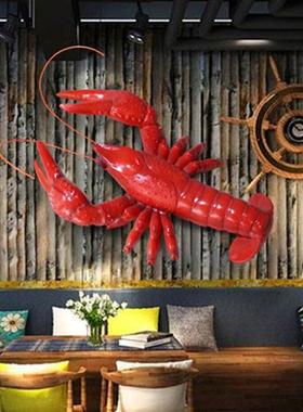 仿真螃蟹玻璃钢发光雕塑花蟹商场软装门头装饰小龙虾餐厅招牌摆件