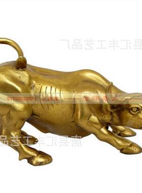 大型旺市华尔街牛动物铜雕塑黄铜犀牛雕塑户外锻铜垦荒牛摆件