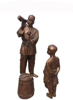 玻璃钢雕塑摆件定制户外大型仿铜人物广场铸铜雕像园林景观落地