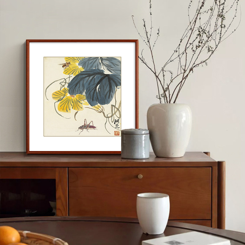 齐白石水墨荷花玄关画花鸟国画新中式客厅装饰画茶室书房餐厅挂画,淘宝优惠券,粉丝福利购,淘宝优惠卷