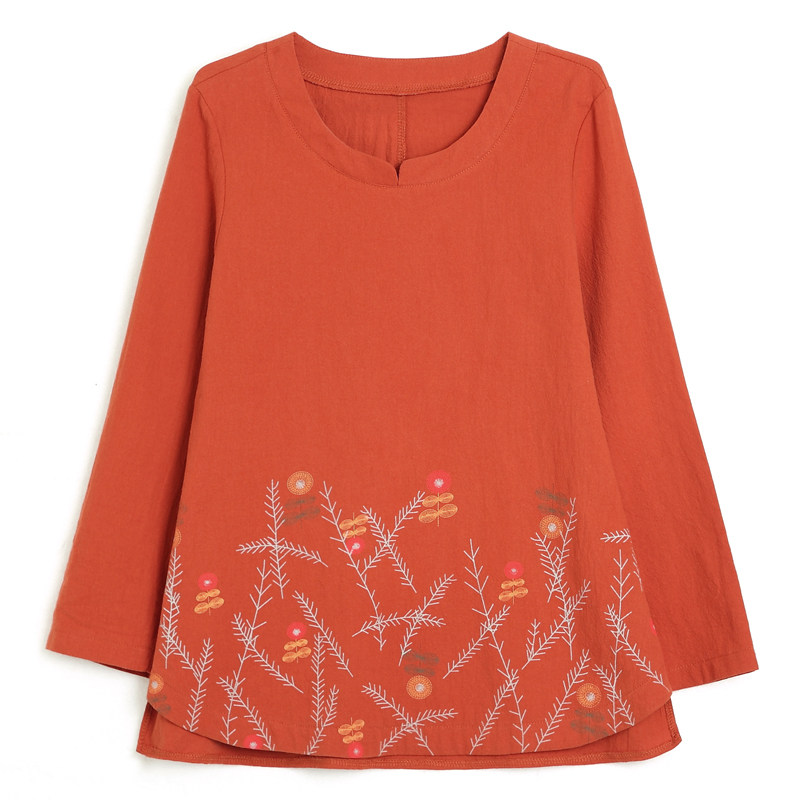 妈妈春装长袖t恤中年女装打底衫 荣赛中老年女装