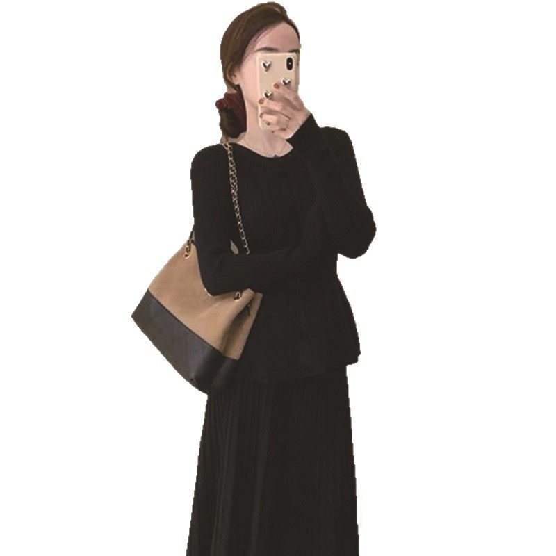 温柔风结圆领长袖针织衫女冬季新款高级感荷叶边收腰显瘦上衣,淘宝优惠券,粉丝福利购,淘宝优惠卷