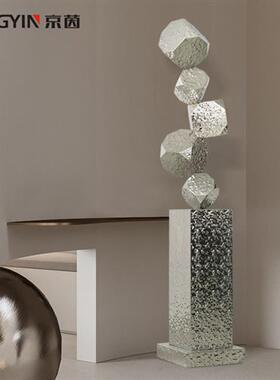 客厅不锈钢金属装置摆设售楼处艺术雕塑酒店走道大型落地抽象摆件