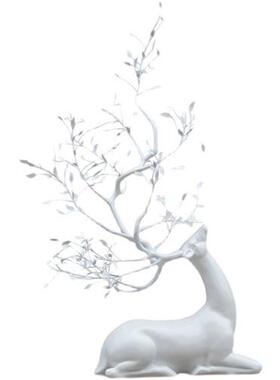 小区草坪不锈钢梅花鹿雕塑足浴店鹿装饰酒店会所大堂镂空麋鹿摆件