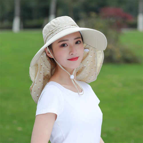 防晒帽子女夏季大帽檐全遮脸太阳帽大沿妈妈凉帽户透气采茶遮阳帽 - 图2