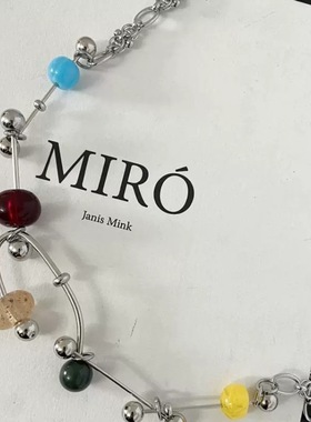 彩色交响乐混合材质小众个性化手工男女项链新清新简约设计锁骨