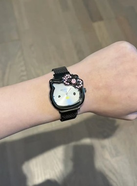 可爱水钻kt猫咪手表手链女甜酷辣妹潮流时尚个性百搭Y2K手饰饰品