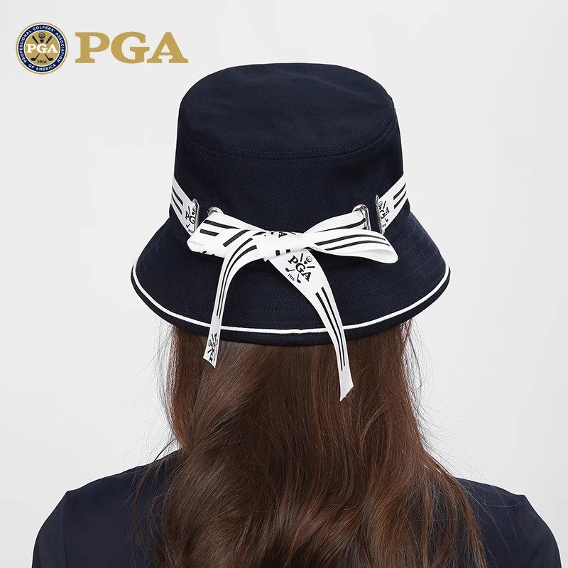 美国PGA 新品高尔夫球帽女士渔夫帽遮阳防晒内里吸汗带蝴蝶结绑带,淘宝优惠券,粉丝福利购,淘宝优惠卷