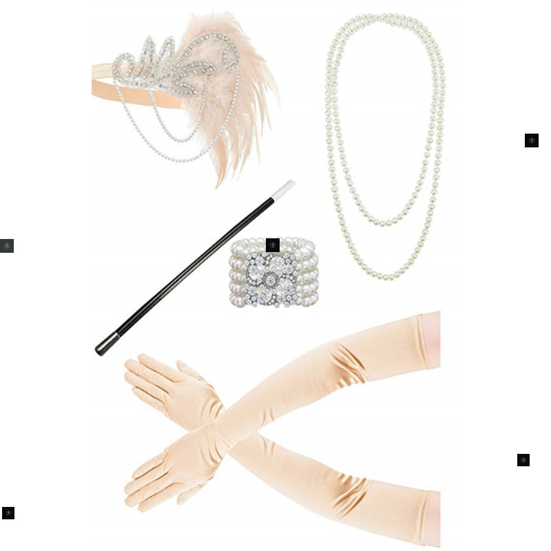 1920s Great Gatsby Party Flapper Costume Accessories Set-图2