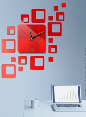 *Home Decor Acrylic Modern DIY Wall Clock 3D Mirror Surface