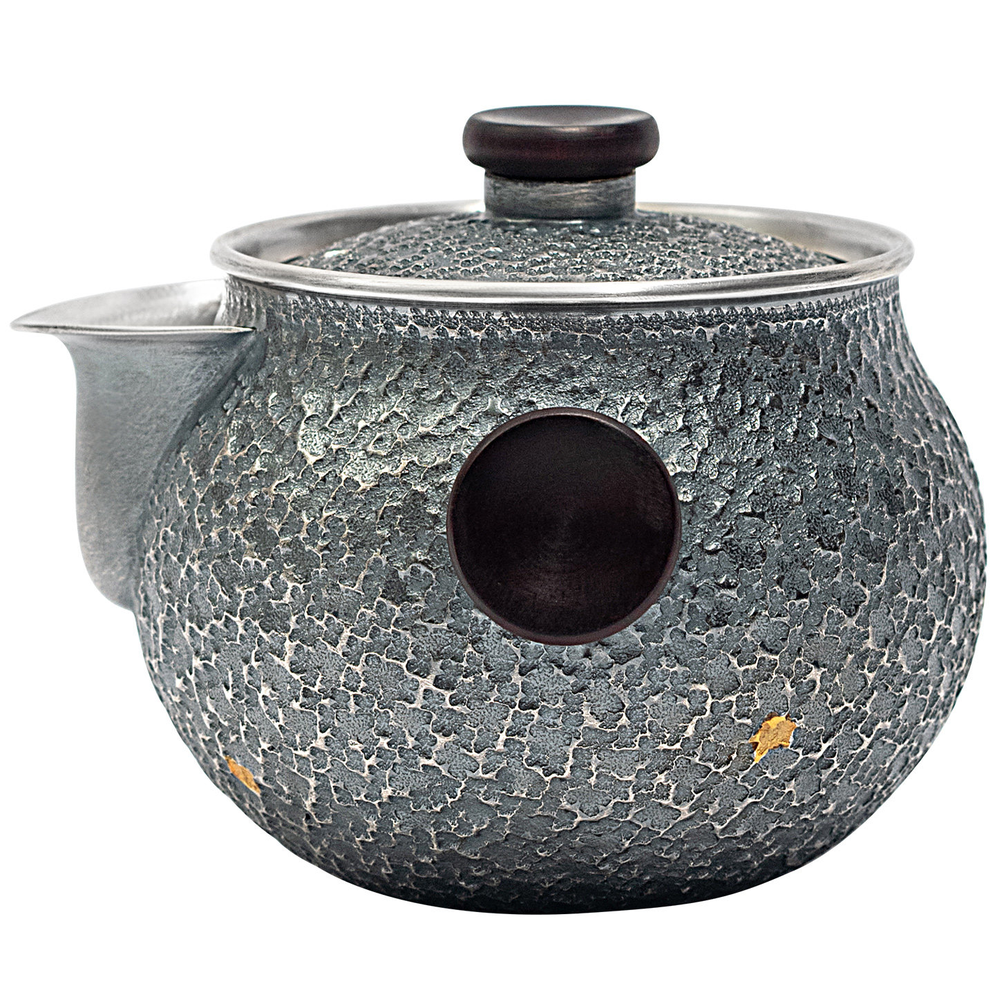 Silver Age sterling silver clutch pot pure silver 999 portable travel tea set handmade stone pattern silver pot silver cup