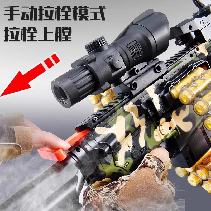 M416儿童玩具软弹枪电动连发机关抢仿真狙击加特林吃鸡全装备男孩-图0