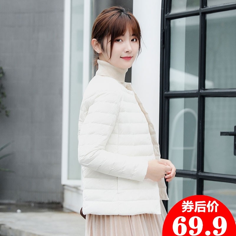 反季2020新款轻薄短款圆领羽绒服 索洛希羽绒服