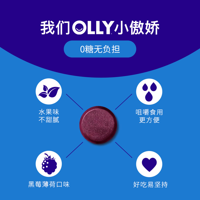 OLLY褪黑素无糖安瓶软糖睡眠糖睡眠片5mg退黑色素加强版50粒/瓶
