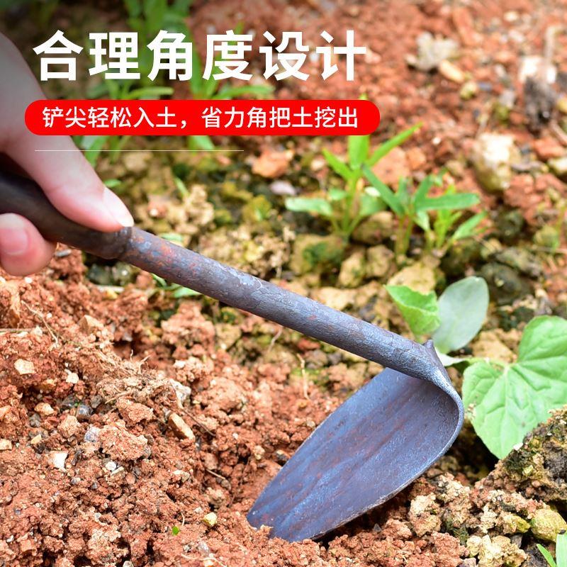 全钢小锄头家用种菜种花工具小型锄头挖地多功能农用种地农具挖土 - 图1