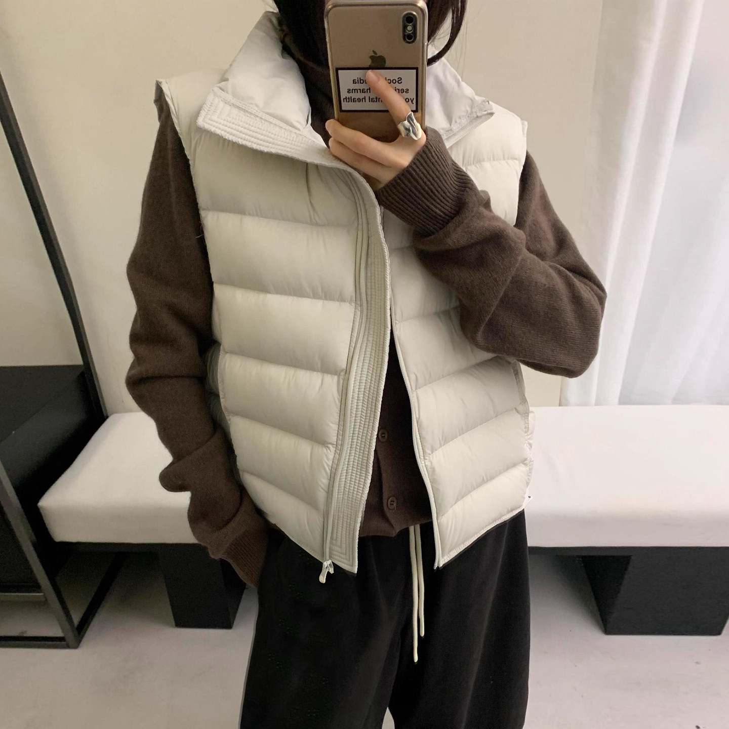 轻薄排骨羽绒马甲女款外穿2025秋冬新款小个子白鸭绒宽松保暖外套,淘宝优惠券,粉丝福利购,淘宝优惠卷