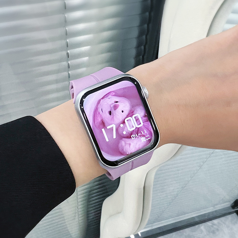 宝壳趣适用苹果手表iwatch9表带硅胶透气8645SE代applewatch8磁吸表带45/41/42/44/38mm五代s7运动夏日休闲风