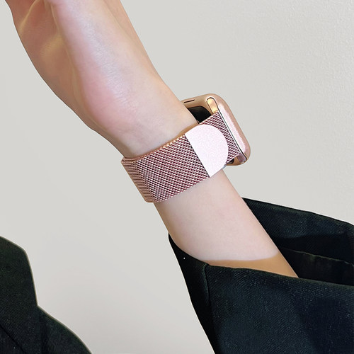 宝壳趣适用iwatch11表带苹果手表applewatch10新款ultra米兰磁吸金属9代8代透气40/44/45mm高级尼斯表带运动 - 图2