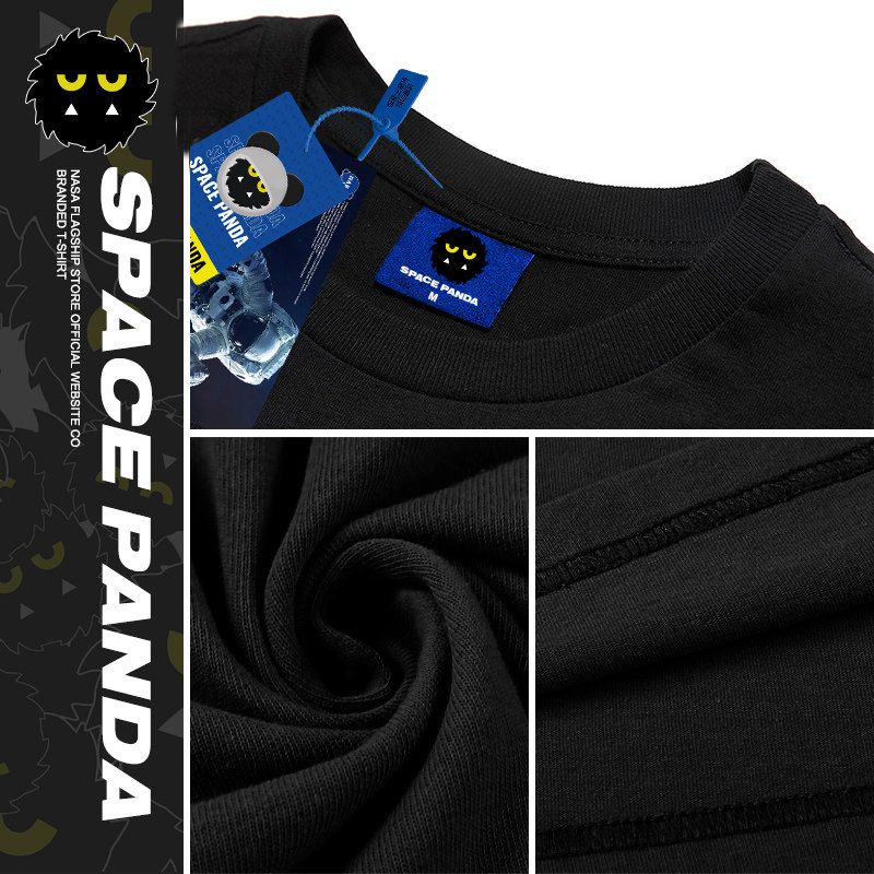 nasa联名小熊情侣装夏装潮牌t恤 太空熊猫T恤