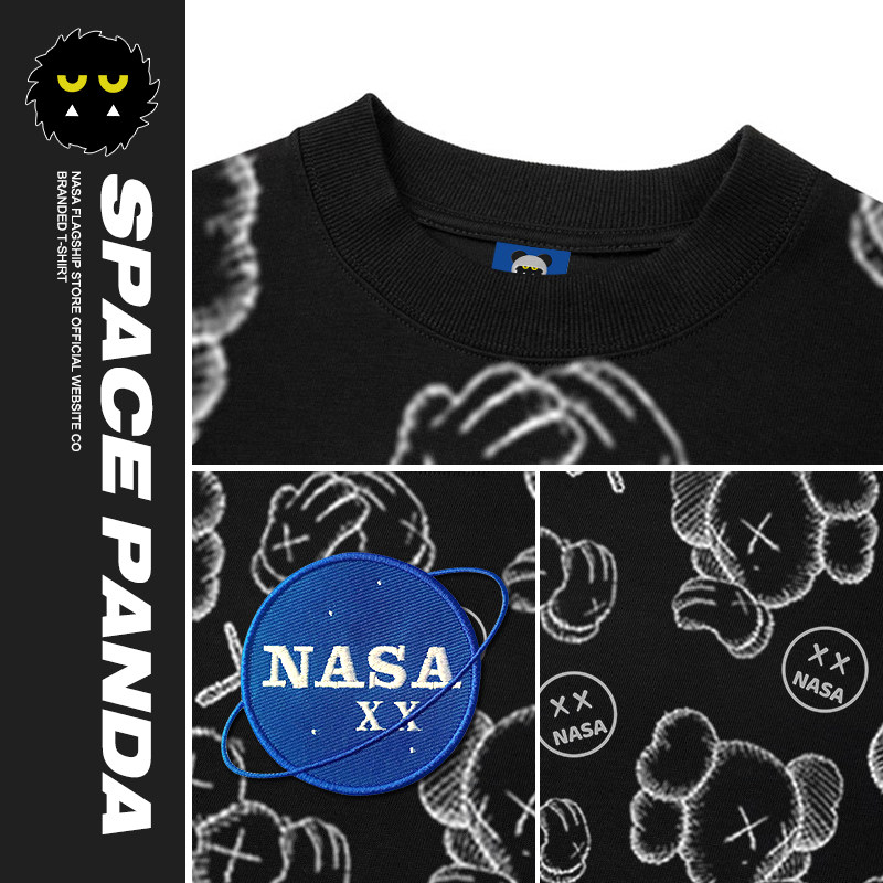 nasa旗舰店官网联名潮牌芝麻街t恤 太空熊猫T恤