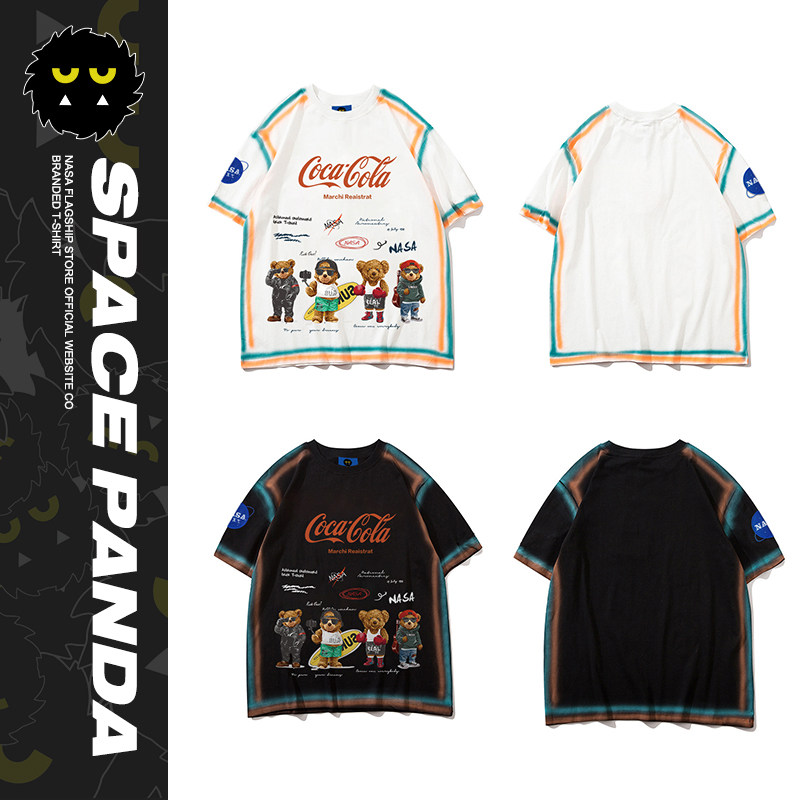 小熊联名nasa xxt恤卡通宇航员t恤 太空熊猫T恤