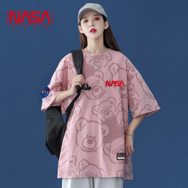 nasa xx联名短袖男夏季潮牌t恤 太空熊猫T恤