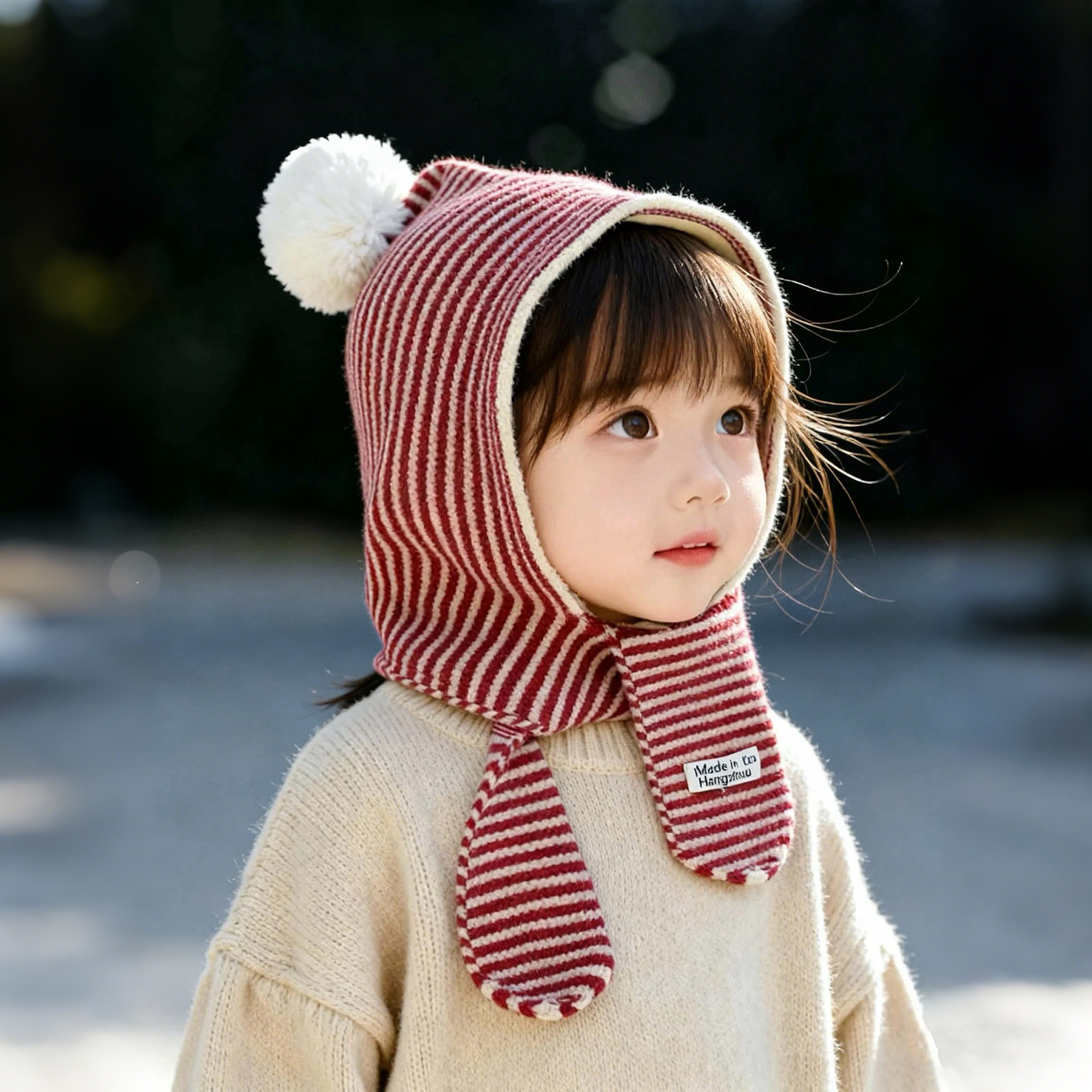 儿童帽子针织围巾一体秋冬季保暖护耳帽男女童洋气时髦套头毛线帽,淘宝优惠券,粉丝福利购,淘宝优惠卷