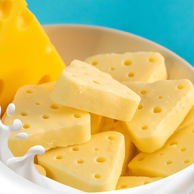 QHE其嘉芝士三角奶酪（90g/10个)儿童高钙芝士软奶酪内蒙古奶酪块 - 图0