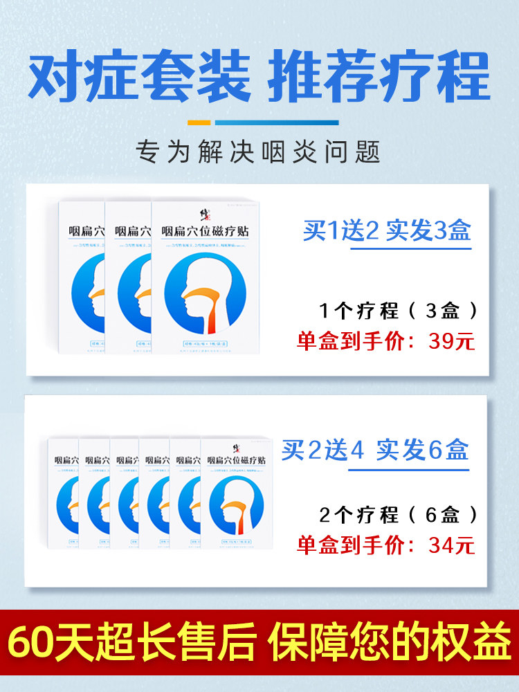 修正咽喉炎贴异物扁桃体发炎咽扁康 淘美医疗器械膏药贴（器械）