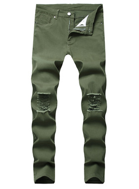 2025欧美高街潮牌黑色修身小脚弹