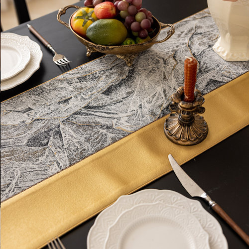 桌旗轻奢高级感长条桌布电视柜高端意式美式茶席茶旗床旗桌垫盖布 - 图0