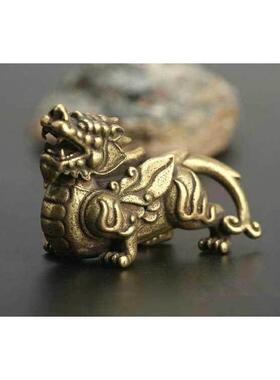 镇宅招财物件实心黄铜貔貅摆件 (公母一对)招财送福镇宅麒麟神兽