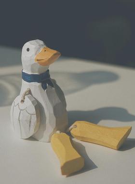 不土 / 傲娇的鸭鸭 小木雕创意摆件生日礼物 桌面车载摆件日式