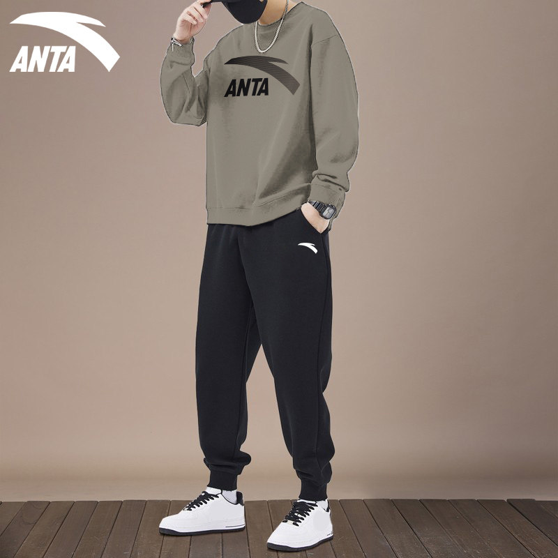 安踏运动套装男卫衣卫裤休闲装秋冬加绒正品舒适训练健身跑步服男,淘宝优惠券,粉丝福利购,淘宝优惠卷