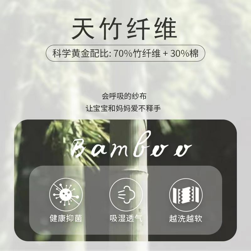 婴儿口水巾竹棉纱布360可旋转圆形围兜新生儿防吐奶宝宝加大围嘴 - 图1