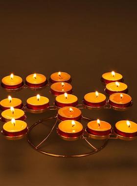 酥油灯座蜡烛台供佛灯莲花灯合金长明灯架供灯佛灯七星佛前供灯