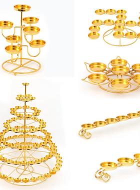 供佛合金酥油灯架子佛前供灯酥油座108盏万字蜡烛台七星长明灯座