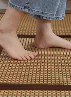 日式拼接凉席地毯藤编席子夏季天地垫客厅茶几阳台床边榻榻米垫子