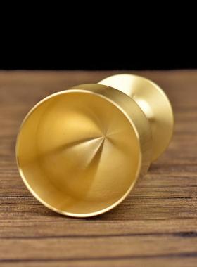 铜酒杯纯黄铜古代仿古高脚杯小酒杯上供奉财神爷杯子供佛水杯摆件