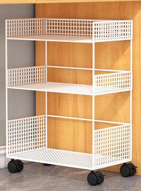 桌下置物架书桌小书架可移动带轮落地办公室靠墙推车书本收纳书柜