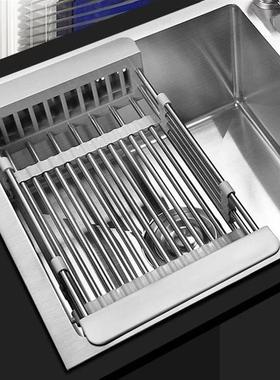 沥碗架家用厨房水槽置物架子水池不锈钢放碗筷洗碗池沥水篮洗菜盆