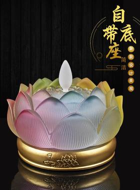 琉璃莲花灯供佛灯led九品电子蜡烛观音菩萨供奉灯法会电池灯 家用