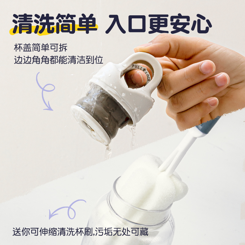 Revomax锐虎无螺纹透明塑料女夏便携Tritan杯子大肚水杯咖啡473ml - 图2