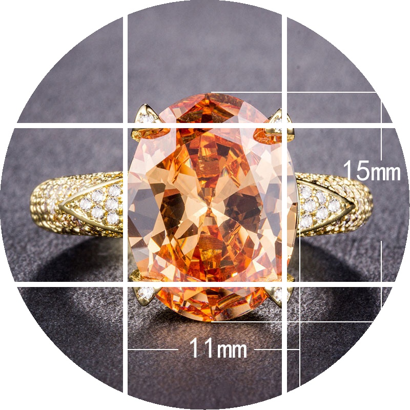 镀18k金镶锆石时尚女士宝石戒指环 傲彩戒指/指环