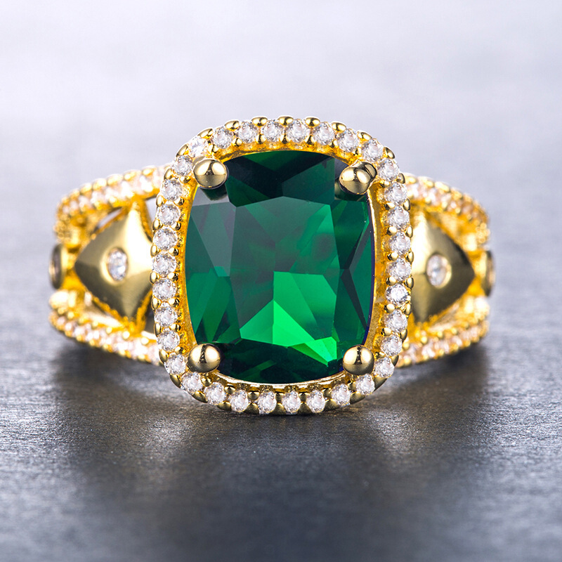 锆石镀18k金女士指环礼物 傲彩戒指/指环