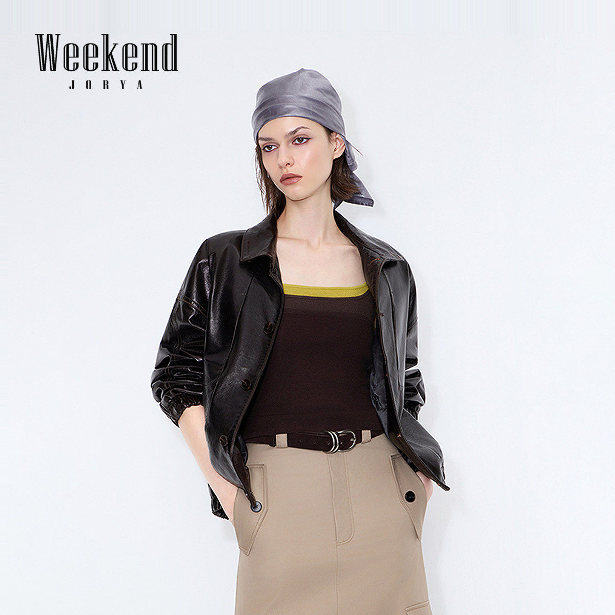 卓雅周末2026春季新款老钱风宽松立领羊皮革皮夹克外套XSW0V07D,淘宝优惠券,粉丝福利购,淘宝优惠卷