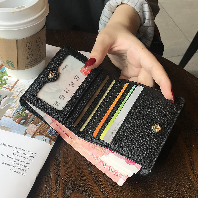 女短款小巧韩版折叠精致真皮钱包 欧芭拉冠杏钱包